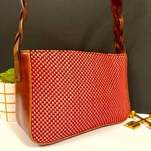 Relic Tan Leather and Woven Classic Shoulder Bag